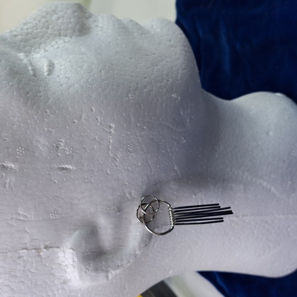 Sterling Silver Circles & Dangle Earrings Post Style - Picture 9 of 14